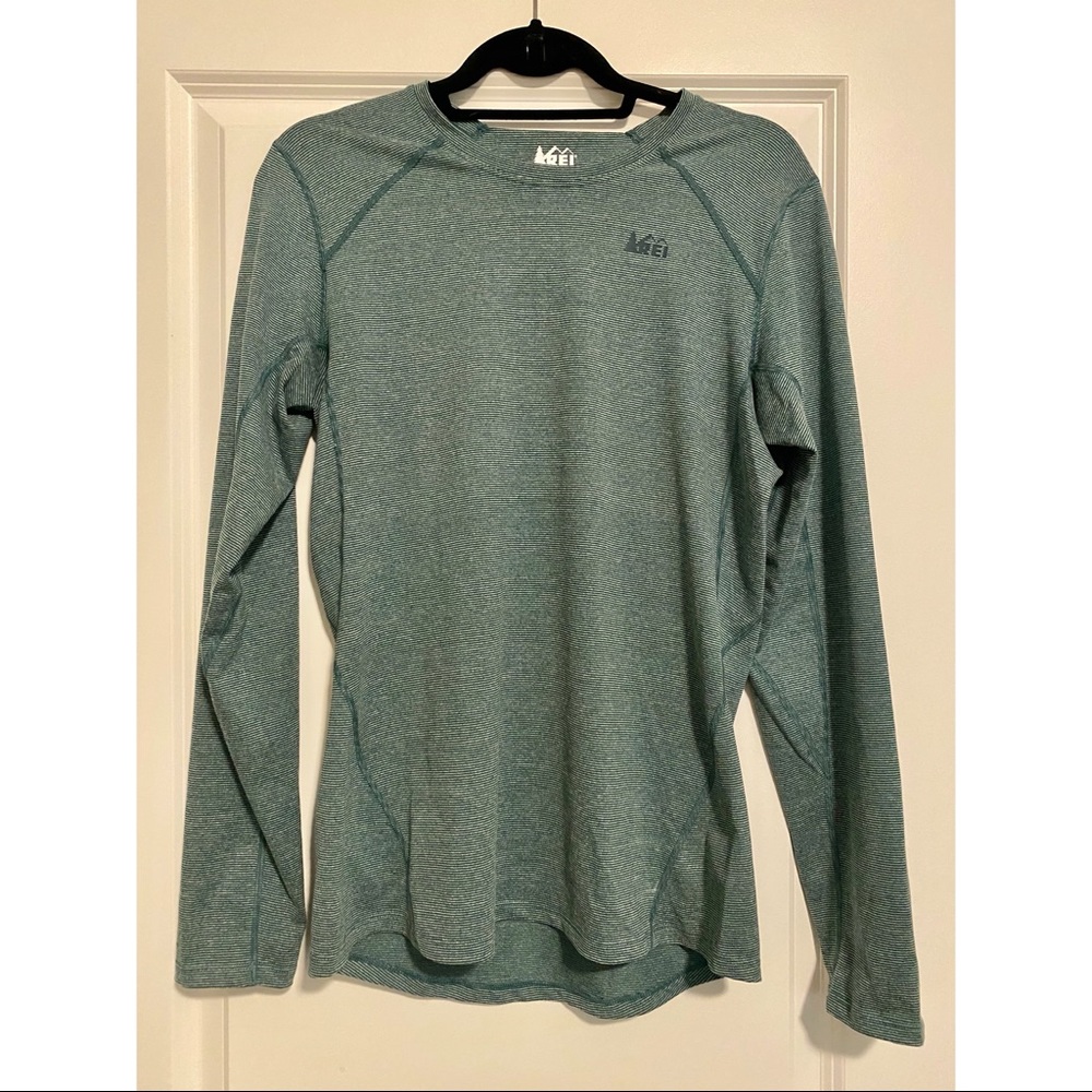 REI Women's Long Sleeve Performance Tee in Heathered Teal